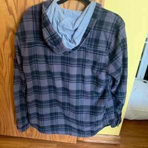 Hoodie black and grey flannel